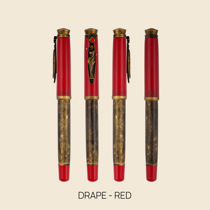 Drape  Saree Clip Roller ball pen Red