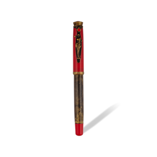 Drape Saree Clip Roller Ball Pen Red
