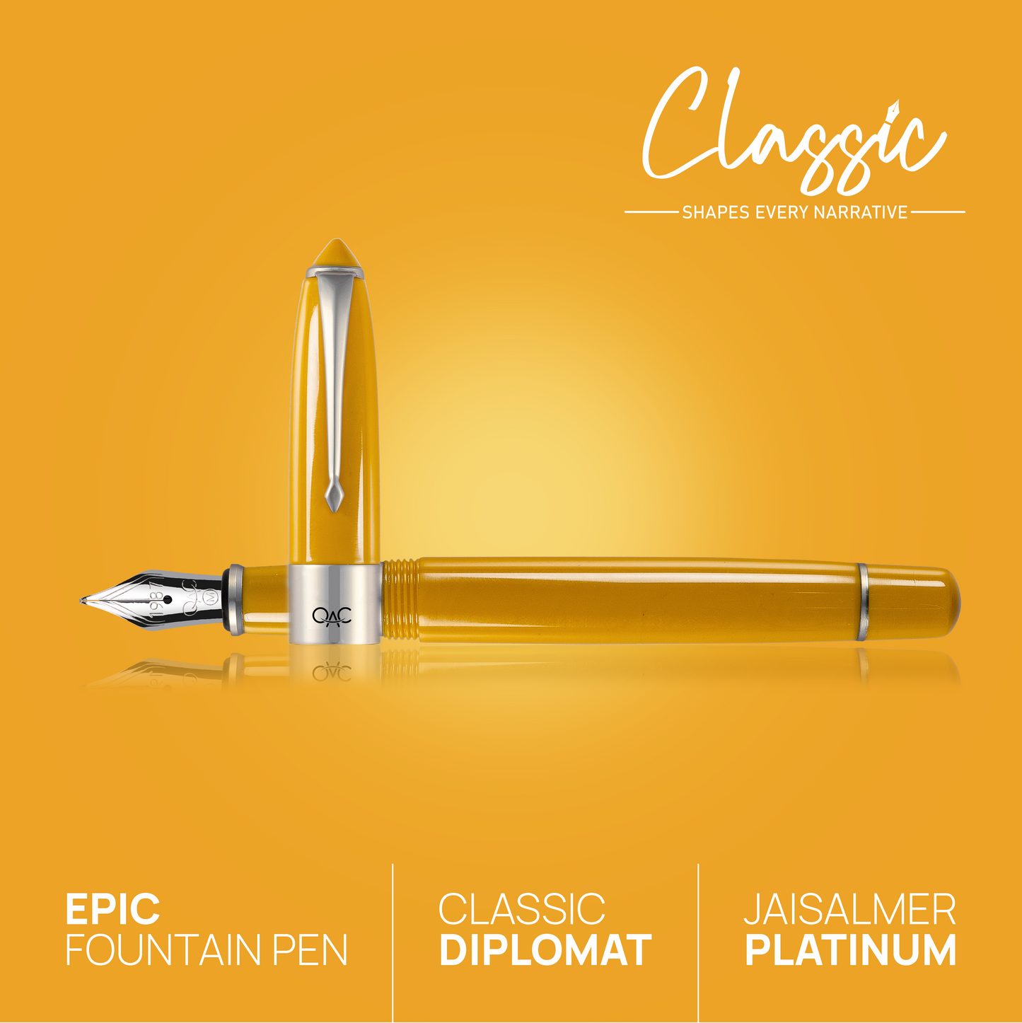 Epic Classic Fountain Pen Jaisalmer Platinum Diplomat