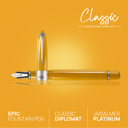 Epic Classic Fountain Pen Jaisalmer Platinum Diplomat