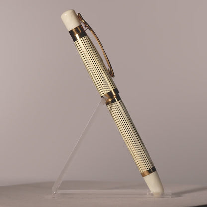 Tulip Ivory Polka Dot Roller Ball Pen