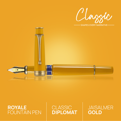 Royale Classic Fountain Pen Jaisalmer Gold Diplomat
