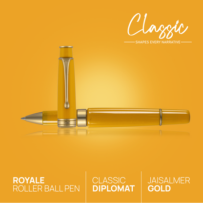 Royale Classic Roller Ball Pen Jaisalmer Gold Diplomat