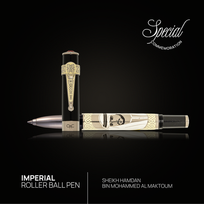 Imperial Sultan Hamdan Roller Ball Pen Black Platinum