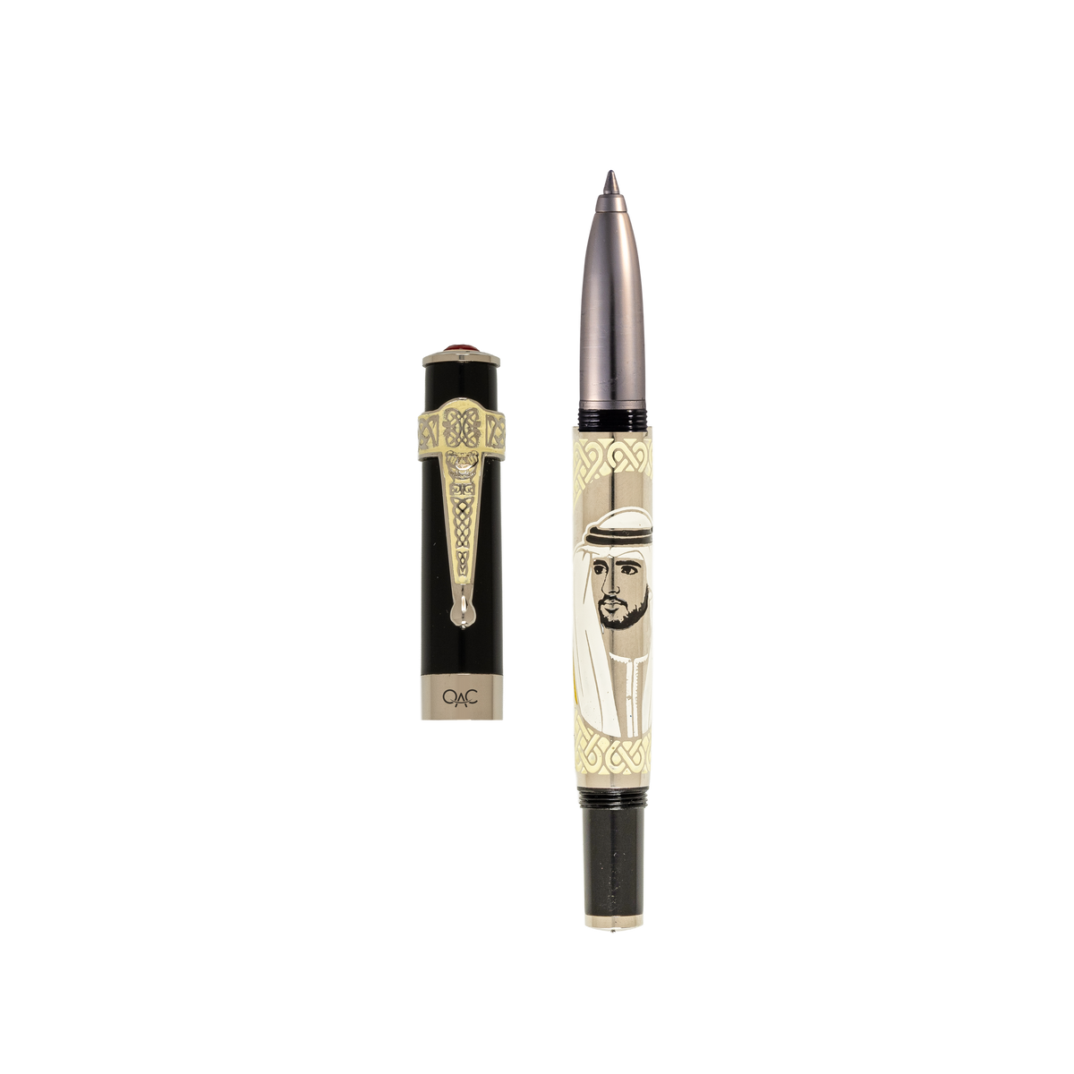 Imperial Sultan Hamdan Roller Ball Pen Black Platinum