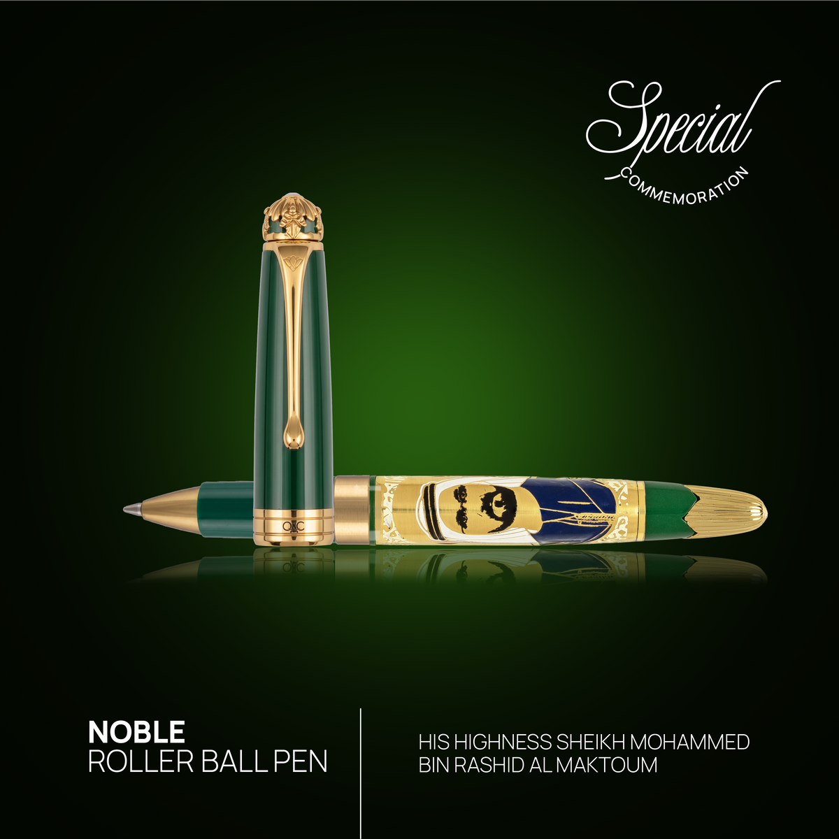 Noble Sheikh Mohammed Bin Rashid Al Makhtoum Roller Ball Pen Green