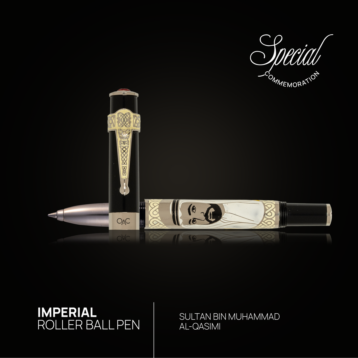 Imperial Sheikh Sultan bin Muhammad Al-Qasimi Roller Ball Pen Black
