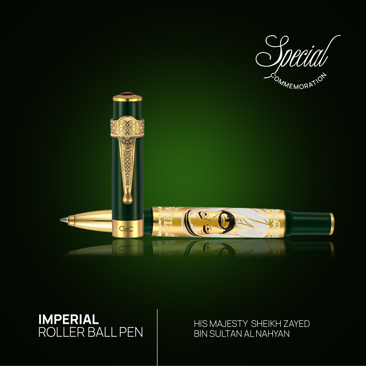Imperial Sheikh Zayed Roller Ball Pen Green