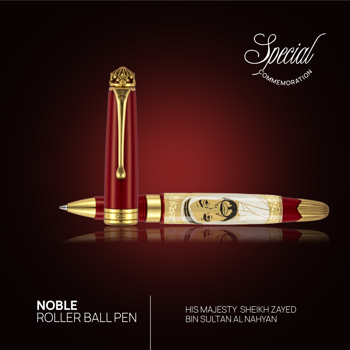 Noble Sheikh Zayed Roller Ball Pen Red