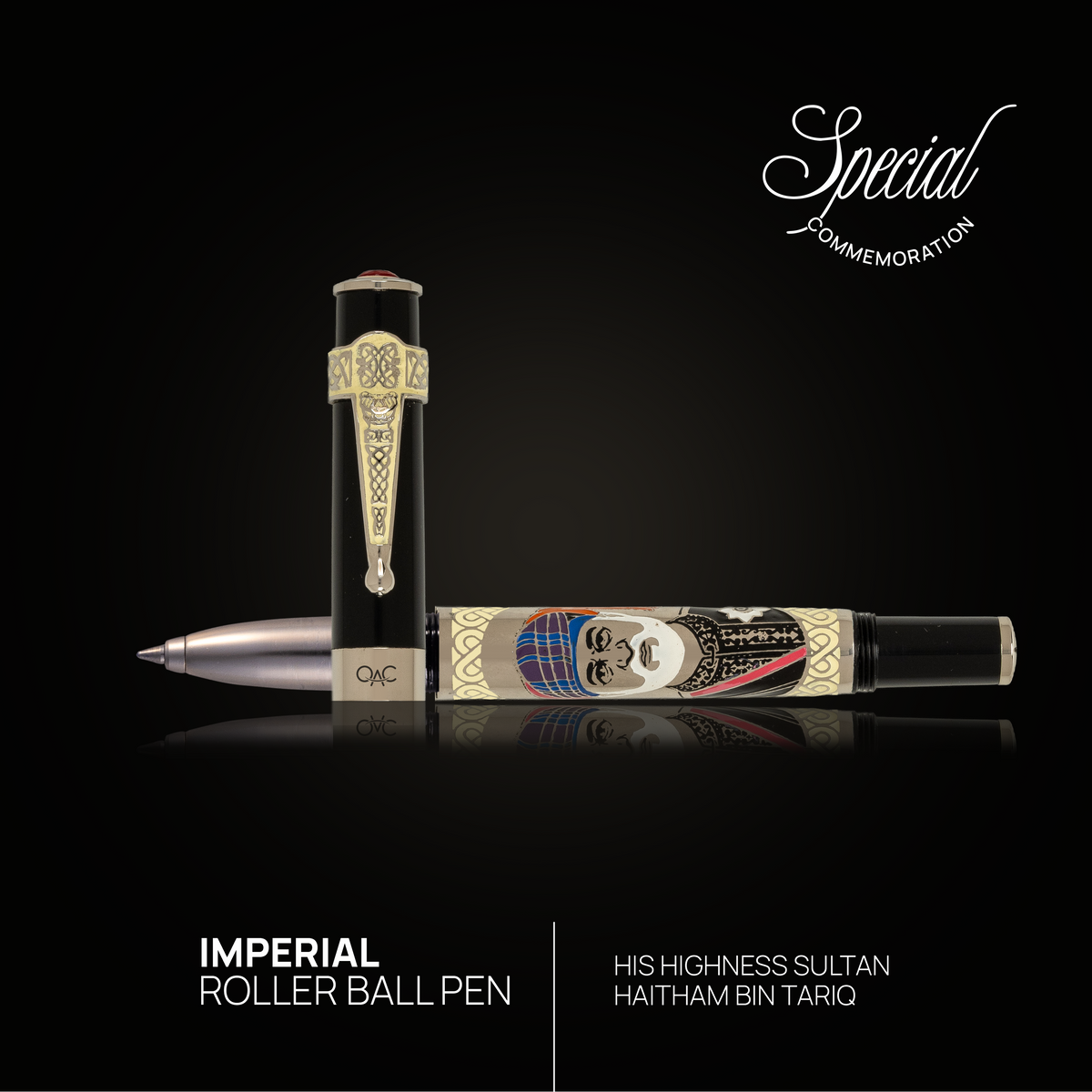 Imperial Sultan Haitham Bin Tariq Roller Ball Pen Black