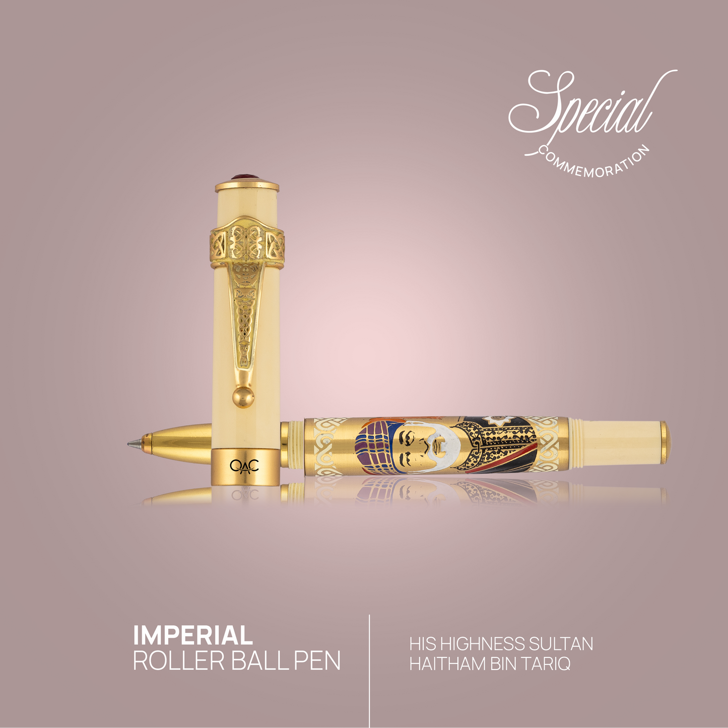 Imperial Sultan Haitham Bin Tariq Roller Ball Pen Ivory