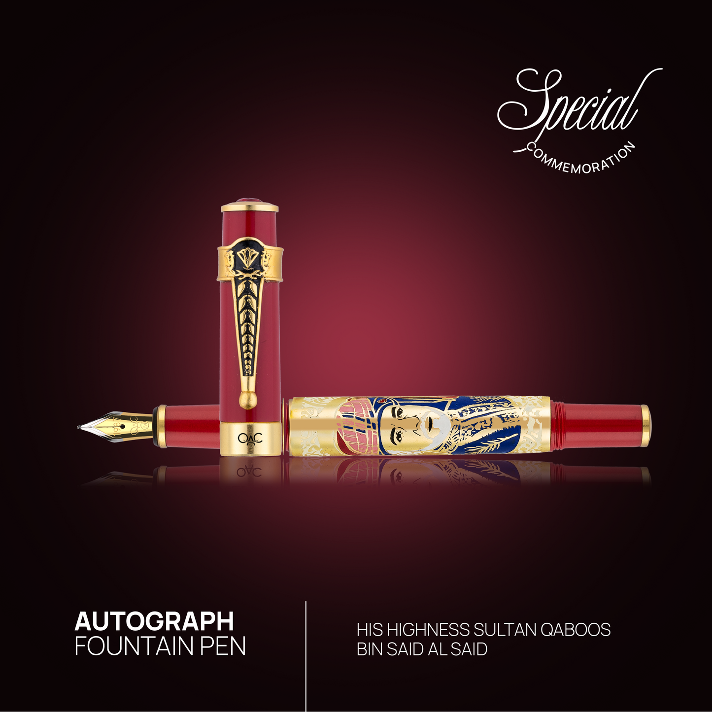 Autograph Majesty Sultan Qaboos Bin Al Said Fountain Pen Red