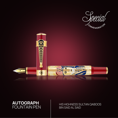Autograph Majesty Sultan Qaboos Bin Al Said Fountain Pen Red