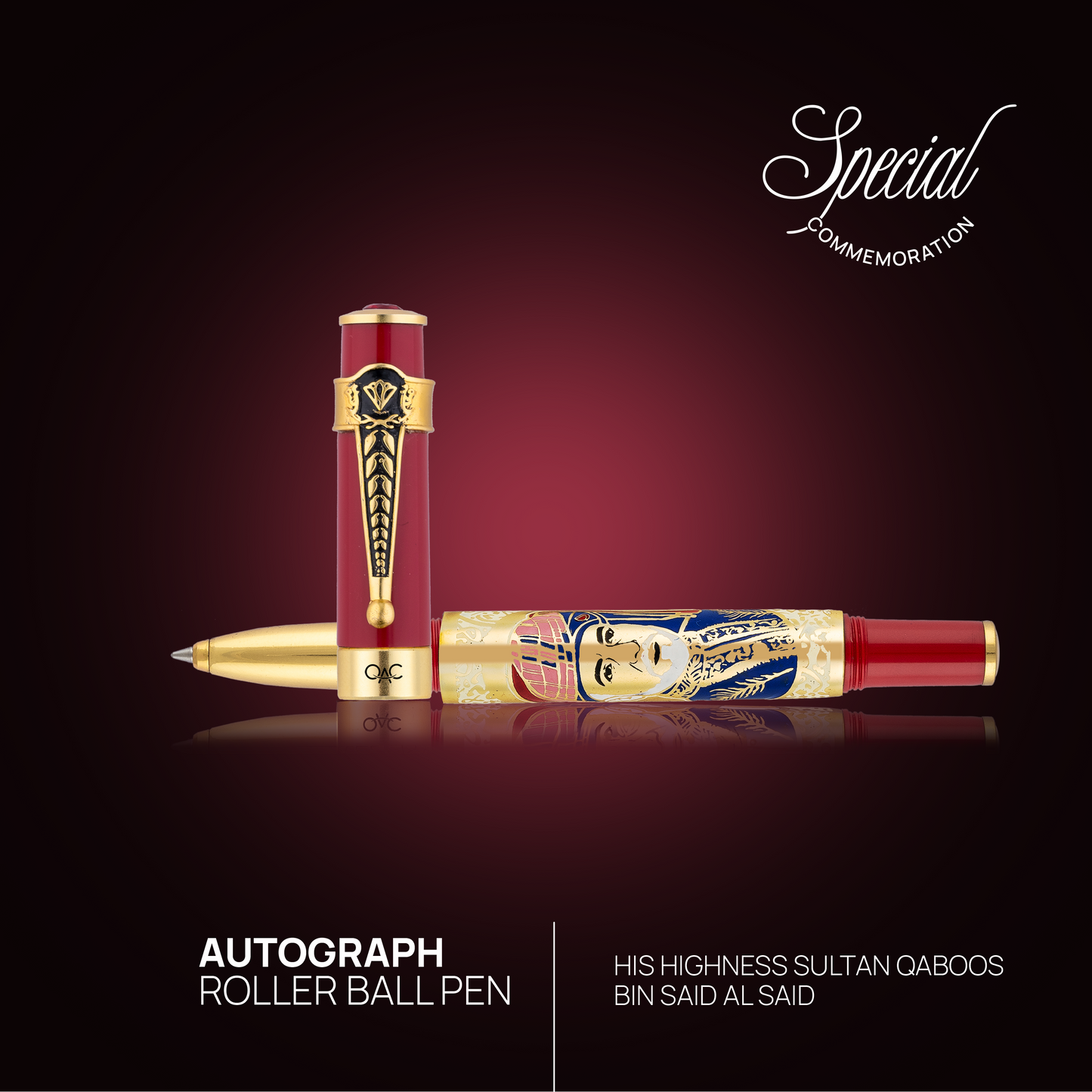Autograph Majesty Sultan Qaboos Bin Al Said Roller Ball Pen Red