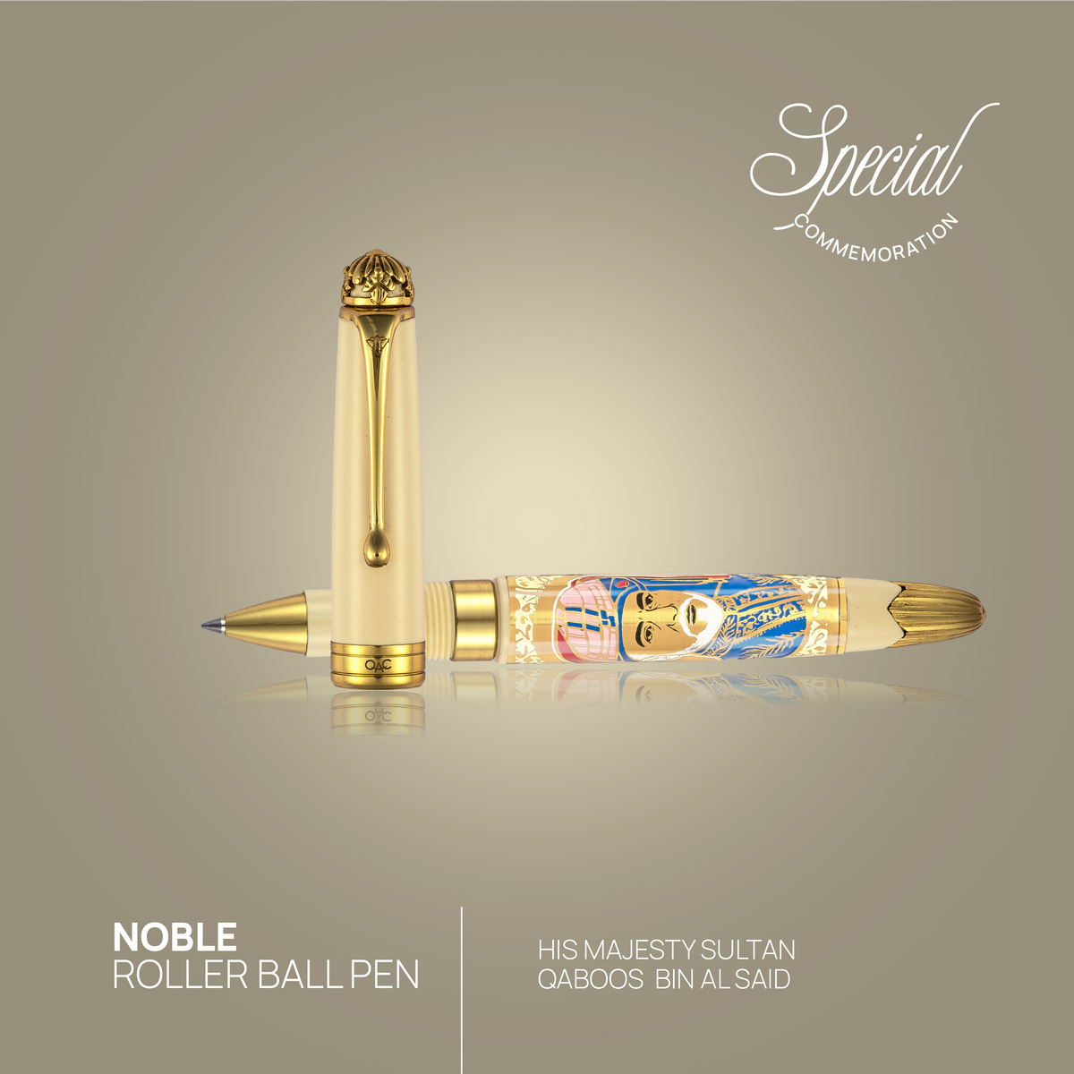 Noble Majesty Sultan Qaboos Bin Al Said Roller Ball Pen Ivory
