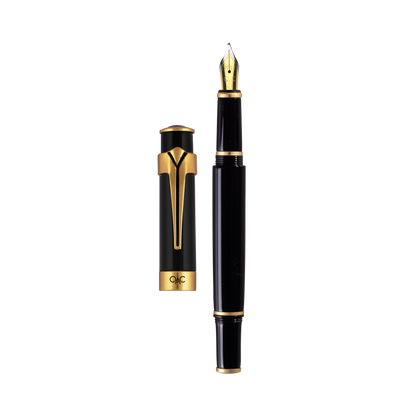 Valor Classic Fountain Pen Black Gold Diplomat