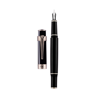 Valor Classic Fountain Pen Black Platinum Diplomat