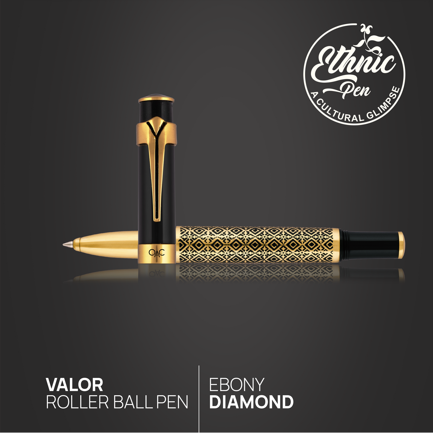 Valor Ebony Diamond Roller Ball Pen