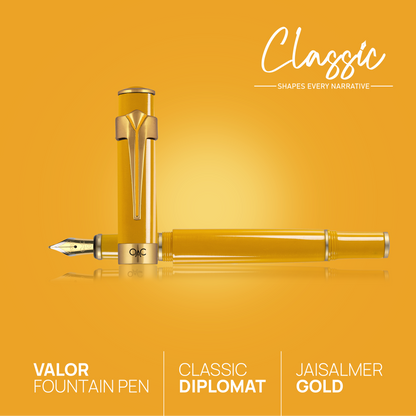 Valor Classic Fountain Pen Jaisalmer Gold Diplomat