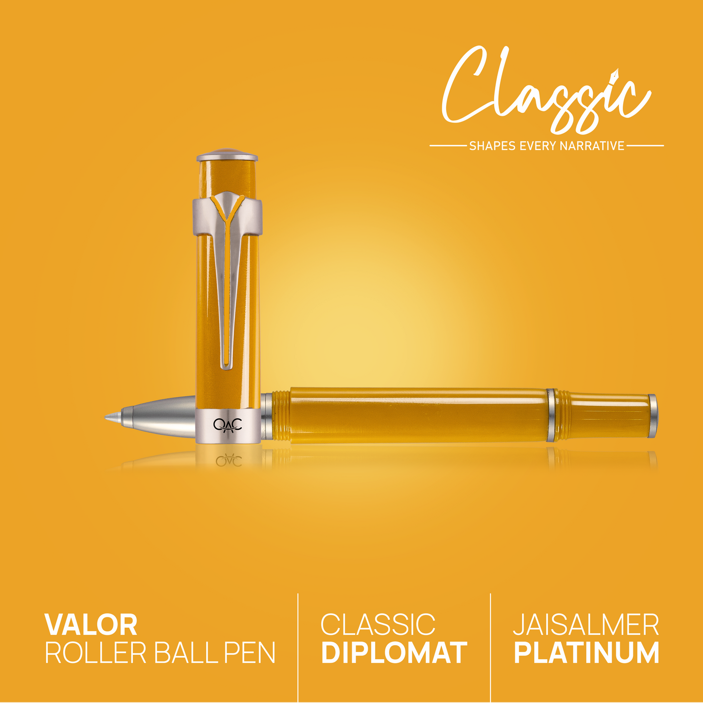 Valor Classic Roller Ball Pen Jaisalmer Platinum Diplomat