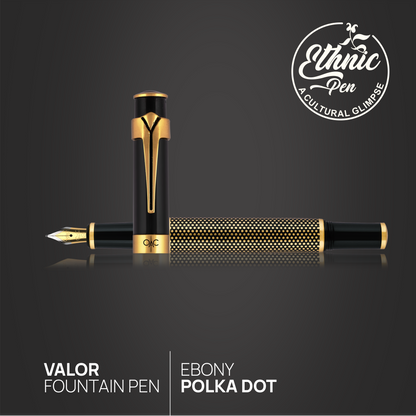 Valor Ebony Polka Dot Fountain Pen