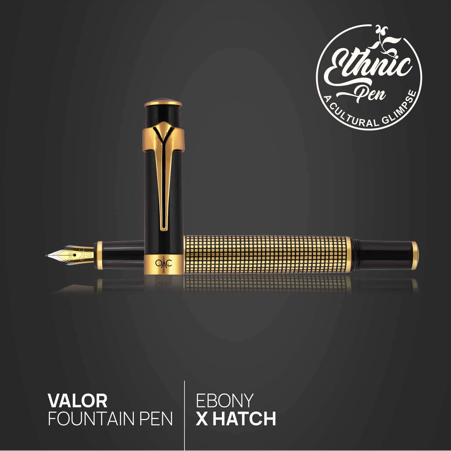 Valor Ebony X Hatch Fountain Pen