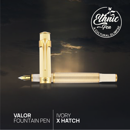 Valor Ivory X Hatch Fountain Pen