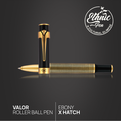 Valor Ebony X Hatch Roller Ball Pen